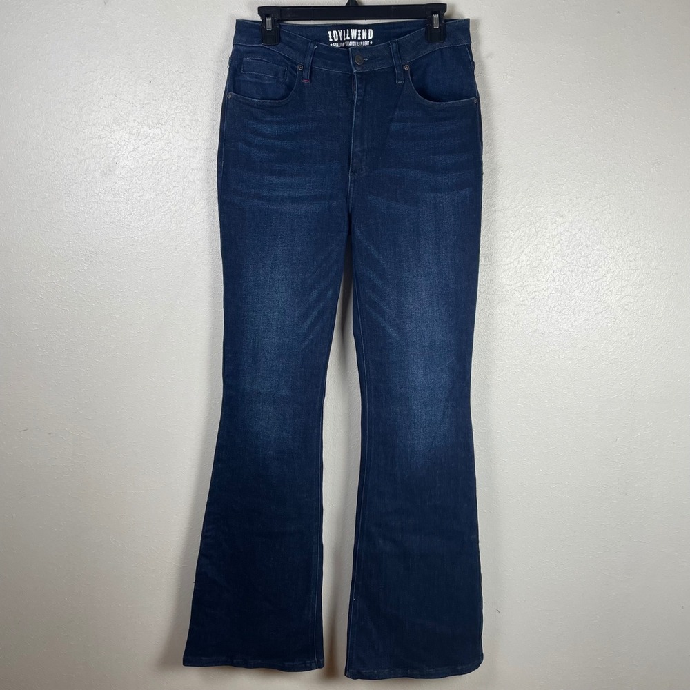 Idyllwind Miranda Lambert Womens High Rise Flare Jeans Dark Wash Size 12 Denim